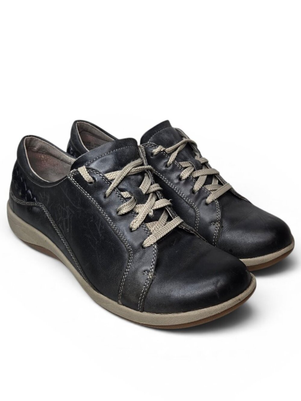 Aetrex Dana Distressed Leather Sneakers Women Comfort Insole Walking Shoes 9-9.5